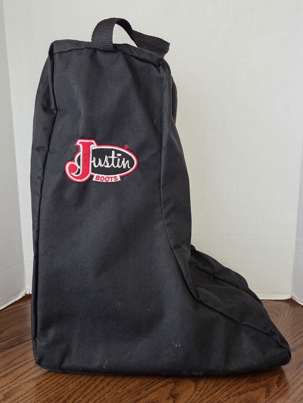 Justin 16" Cowboy/Cowgirl Boots Carry/Travel Bag Soft Canvas Black Zipper Handle